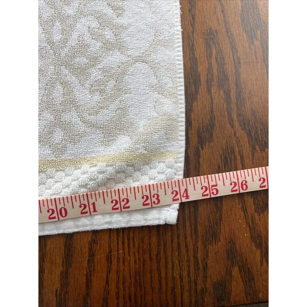 2 PC Towel Set Beau Monde Bath & Wash Cloth Scroll Stripe Neutrals 100% Cotton